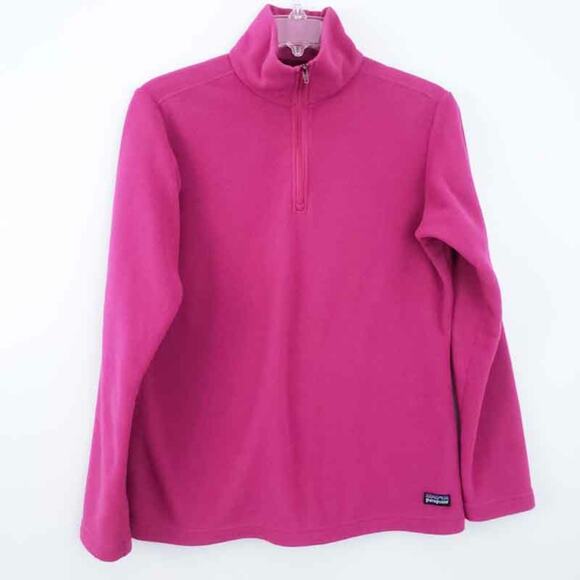 Patagonia Fleece Pullover Qtr Zip Jacket Magenta Pink Womens Small Winter Fall - Picture 1 of 4